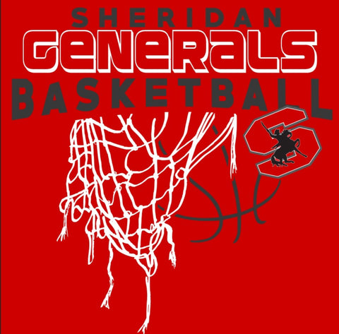 SHERIDAN GENERALS BASKETBALL ON RED